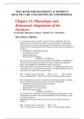 Chapter 23: Physiologic and Behavioral Adaptations of the Newborn  Lowdermilk: Maternity & Women’s Health Care, 11th Edition