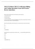 2021/22 Edition CBCS Certification Billing and Coding Specialist Exam Self Practice Review Questions