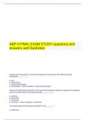  A&P II FINAL EXAM STUDY questions and answers well illustrated.