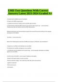 EMD Test Questions With Correct Answers Latest 2023-2024 Graded A+