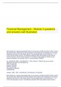 Financial Management - Module 3 questions and answers well illustrated.