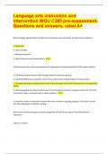 (ACE FOR 2024/2025 EXAM REVIEW) Language arts instruction and  intervention WGU C365 pre-assessment.  Questions and answers, rated A+