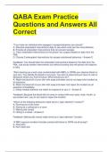 QABA Exam Practice Questions and Answers All Correct 