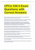 CPCU 530 II Exam Questions with Correct Answers 