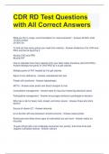 CDR RD Test Questions with All Correct Answers 