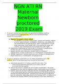 NGN ATI RN   Maternal Newborn proctored  2019 Exam Questions And Answers | best for 2023 NGN exam