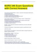 NURS 346 Exam Questions with Correct Answers 