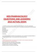  HESI PHARMACOLOGY (QUESTIONS AND ANSWERS) 2023 ACTUAL EXAM 