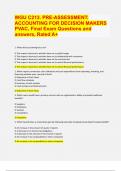 (Top QUALITY 2024/2025 EXAM REVIEW) WGU C213. PRE-ASSESSMENT:  ACCOUNTING FOR DECISION MAKERS  PVAC, Final Exam Questions and  answers, Rated A+