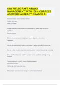 68W FIELDCRAFT AIRWAY MANAGEMENT WITH 100% CORRECT ANSWERS ALREADY GRADED A+