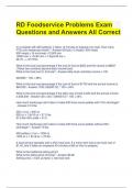 RD Foodservice Problems Exam Questions and Answers All Correct 