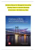 Solutions for Managerial Accounting: Creating Value in a Dynamic Business Environment, 13th Edition by Hilton