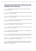 MN SALON MANAGER TEST QUESTIONS AND ANSWERS 100% 2023/2024