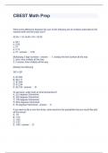 CBEST Math Prep Questions  and Answers Graded A+