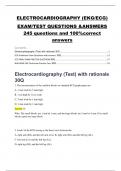 ELECTROCARDIOGRAPHY (EKG/ECG) EXAM/TEST QUESTIONS &ANSWERS| 245 questions and 100%correct answers