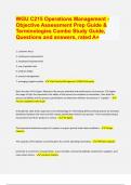 (Top QUALITY 2024/2025 EXAM REVIEW) WGU C215 Operations Management - Objective Assessment Prep Guide &  Terminologies Combo Study Guide,  Questions and answers, rated A+