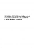 NUR 2356 / NUR2356 Multidimensional Care I Exam 1 / MDC 1 Exam 1 With Correct Answers 2023-2024