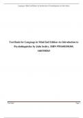 Test Bank for Language in Mind 2nd Edition An Introduction to Psycholinguistics by Julie Sedivy. ISBN 9781605358369, 1605358363 Updated A+