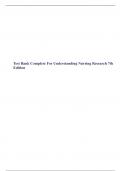 Test Bank Complete For Understanding Nursing Research 7th Edition