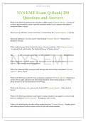 NYS EMT Exam Q-Bank| 250 Questions and Answers