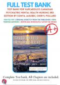 Test Bank For Varcarolis Canadian Psychiatric Mental Health Nursing, 3rd Edition (Pollard, 2023), Chapter 1-35 , 9780323778794 , All Chapters with Answers and Rationals