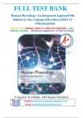 Test Bank for Human Physiology An Integrated Approach 8th Edition by   Dee Unglaub Silverthorn| Complete Guide A+