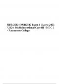 NUR 2502 / NUR2502 Exam 1 Multidimensional Care III / MDC 3 (Latest 2023 / 2024)