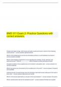  BMD 311 Exam 2- Practice Questions with correct answers.