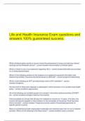  Life and Health Insurance Exam questions and answers 100% guaranteed success.