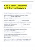 CSPE Exam Questions with Correct Answers 