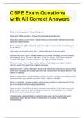 CSPE Exam Questions with All Correct Answers 