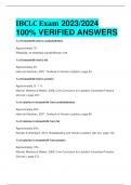 IBCLC Exam 2023/2024 100% VERIFIED ANSWERS 