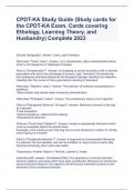 CPDT-KA Study Guide (Study cards for the CPDT-KA Exam. Cards covering Ethology, Learning Theory, and