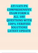 ATI VATI PN COMPREHENSIVE EXAM FORM A ALL 180  QUESTIONS WITH  100% VERIFIED  SOLUTIONS  LATEST UPDATE