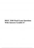 BIOC 3560 Final Exam Questions With Correct Answers (Graded A+)