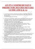 ATI PN COMPREHENSIVE PREDICTOR 2023/2024 RETAKE GUIDE (150 Q & A)