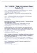  Test - CLM 017 Risk Management Exam Study Guide