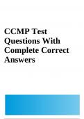 CCMP Test Questions With Complete Correct Answers 