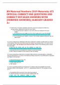 RN Maternal Newborn 2019 Maternity ATI OFFICIAL CORRECT ONE QUESTIONS AND CORRECT DETAILED ANSWERS WITH (VERIFIED ANSWERS) |ALREADY GRADED A+ 