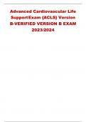 Advanced Cardiovascular Life  SupportExam {ACLS} Version  B-VERIFIED VERSION B EXAM  2023/2024