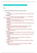 NR 283 WORKSHEET 3 SKIN AND RESPIRATORY CORRECTLY ANSWERED /LATEST UPDATE VERSION/ GRADED A+