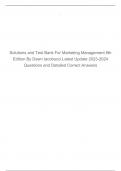 Solutions and Test Bank For Marketing Management 6th Edition By Dawn Iacobucci Latest Update 2023-2024 Questions and Detailed Correct Answers