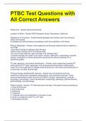 PTBC Test Questions with All Correct Answers 