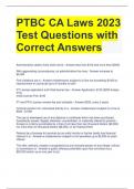 PTBC CA Laws 2023 Test Questions with Correct Answers 