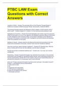 Bundle For PTBC Exam Questions with All Correct Answers