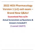 2022 HESI Pharmacology Version 1 (v1) exit exam – Brand New Q&As!