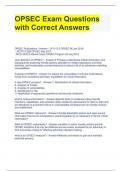 OPSEC Exam Questions with Correct Answers 