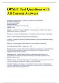 OPSEC Test Questions with All Correct Answers 