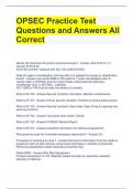 OPSEC Practice Test Questions and Answers All Correct 