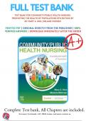 Test Bank For Community/Public Health Nursing: Promoting the Health of Populations 8th Edition by Mary A. Nies, Melanie McEwen